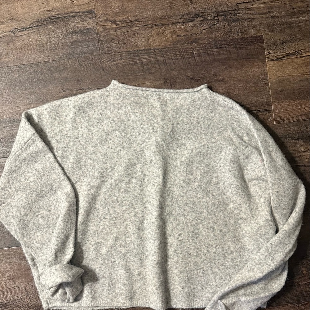 bohme Soft Light Gray Button-Front Knit Cardigan - Picture 4 of 4